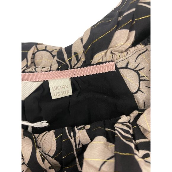 Boden Womens Fit & Flare Dress Black UK 14 US 10 Floral Metallic Frill D0347 NWT - Picture 5 of 15